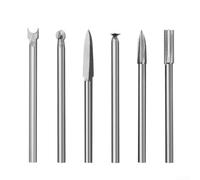Brocas para tallar madera, vástago de 3 mm, para herramienta giratoria, juego de tallado de madera, para grabar escultura, bonsái y proyectos hechos a mano (6 piezas)