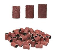 Brocas para uñas Bandas de anillos abrasivos Cabezal de lijado Círculo de arena, 100 piezas, 3/32 pulgadas, plástico marrón, 80# 120# 180# para salón de pedicura (2)