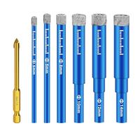 Brocas Porcelanico Juegos 5/6/8/10/12/14mm, Broca Azulejo 6mm Baldosas, Diamante Azulejos Punta, para Cerámica, Granito, Vidrio, Porcelana, Azulejos, Gres fino