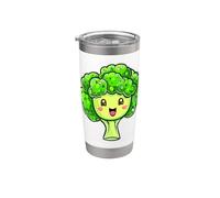 Broccoli Head Kawaii Smile Happy Veggie Super Green Vaso térmico de acero inoxidable de doble pared