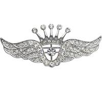 Broch Crystal Angel Wing Crown Pins Broche Jewelry Jewelry Vintage Lovely Rhinestone Broches Pin para mujeres accesorios de ropa