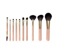 Brocha Base Maquillaje Juego De 10 Brochas De Maquillaje For Corrector, Sombra De Ojos, Rubor Y Contorno del Rostro Brocha Maquillaje Fluido(Pink)
