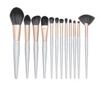 Brocha Base Maquillaje Juego De 12 Brochas De Maquillaje Con Mango De Plástico Y Tubo Esmerilado For Contorno De Ojos Y Rostro Brocha Maquillaje Fluido