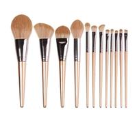 Brocha Base Maquillaje Juego De 12 Brochas De Maquillaje For Base, Sombra De Ojos Y Contorno Facial Brocha Maquillaje Fluido(Gold)