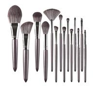 Brocha Base Maquillaje Juego De 14 Brochas De Maquillaje Con Mango De Madera Esmerilada For Contorno Facial Brocha Maquillaje Fluido