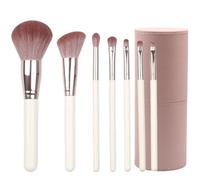 Brocha Base Maquillaje Juego De 7 Brochas De Maquillaje For Contorno De Ojos Y Rostro Brocha Maquillaje Fluido(White-Brush Bucket)