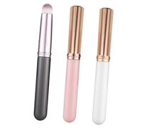 Brocha Correctora Tapa Mini de Fibra Sintética 3 Piezas | Mango Corto, Diseño Apto para Viaje, Aplicador Facial y Labial, Plástico Resistente