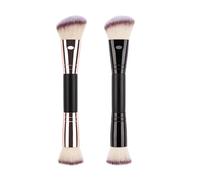 Brocha Cosmética De Doble Punta | Juego De Brochas De Maquillaje De Oro Negro | Brocha Para Mezclar Corrector Y Base En Polvo Para Aplicación De Sombra De Ojos Para Contorno Facial | Herramienta De Be