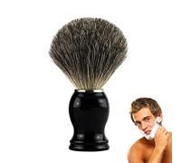 Brocha de Afeitar de Cerdas de Tejón,Brocha de pelo natural de auténtico tejón para Crema de Afeitar Jabón en Espuma para Hombres Peluquería.