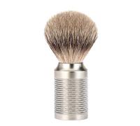 Mühle Shaving – Brocha de afeitar Rocca – Acero inoxidable mate puro