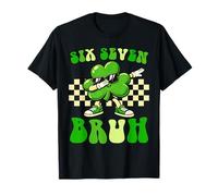 Brocha de Baile con Forma de trébol irlandés Lucky Shamrock Six Seven Meme para niños Camiseta