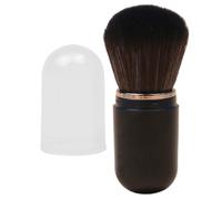 Brocha de base, brocha retráctil para rubor, brochas de maquillaje pequeñas, exfoliante de base de maquillaje compacto con tapa para rubor, bronceador, pulido, polvo suelto, líquido, crema