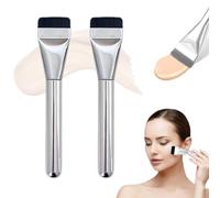 Brocha de base para maquillaje líquido 2024, brocha de base en polvo para maquillaje natural, súper plana, cepillo de maquillaje fino sin rastro para líquido, corrector de base en crema (2 unidades)