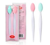 Brocha de labios de doble cara de silicona exfoliante