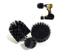 Brocha de limpieza con taladro, 3 piezas, escobillas de limpieza eléctricas para limpieza, para suelos limpios de hogares y empresas, ladrillos, inodoros, bañeras, lavabos, coches, etc. (Negro)