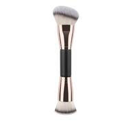 Brocha de maquillaje con extremos dobles para contornear, mezclar y broncear con parte superior angular/redonda, cepillo de contorno para polvo de crema líquida