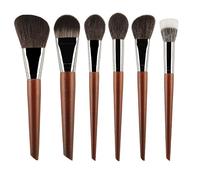 Brocha de maquillaje con mango de madera, brocha sintética, herramienta de maquillaje for principiantes, Cosmet (Size : F-6)