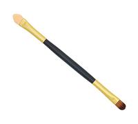 Brocha de maquillaje cosmética de doble extremo para sombra de ojos, esponja aplicadora, herramienta de maquillaje, juego de brochas de pincel (dorado, talla única)