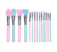 Brocha de maquillaje de silicona, cabeza flexible, diseño de textura, juego de 14 aplicadores para cosméticos en crema, herramienta facial multiuso para máscaras, bálsamo labial, loción corporal