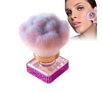Brocha De Maquillaje Para Colorete En Mejillas | Brocha Suelta Polvos Faciales Y Base | Herramienta Cosmética Ergonómica Para Contornear Iluminar Y Difuminar Maquillaje