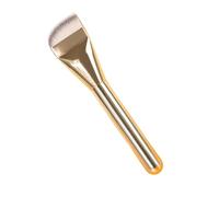 Brocha de maquillaje plana compacta para una cobertura elegante y agradable a la piel, de fibras sintéticas, cosmética para mujeres y niñas