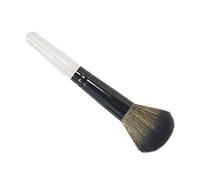 Brocha de maquillaje profesional para difuminar maquillaje con soporte de madera, color blanco perla