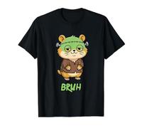 Brocha Hamster Frankenstein Halloween Camiseta gráfica económica, Hombre, Negro, M