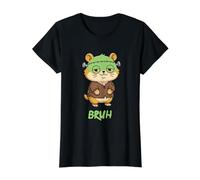 Brocha Hamster Frankenstein Halloween Camiseta gráfica económica, Mujer, Negro, XL