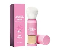 Brocha para polvos minerales SPF, fórmula resistente al sudor y al agua, 8 ml, protector solar en polvo SPF 50+ P protección solar UV, apto para maquillaje, para uso en rostro y cuero cabelludo