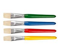 Brocha plana de mango corto, paquete de 4