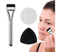 Brocha plana para base, Brocha ultrafina para base - Juego de brochas para base de maquillaje,Esponjas correctoras en crema y brochas finas para maquillaje de mujer, reunión, fiesta