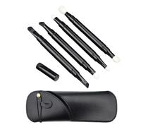 Brocha retráctil de maquillaje de ojos con tapa, cepillo de sombra de doble extremo para ojos y nariz, herramienta de maquillaje de sellado automático para el hogar, al aire libre, viajes (juego de