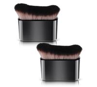 Brochas de maquillaje, 2 brochas de base, brochas planas para colorete, cepillo portátil para protector solar, cepillo facial Kabuki para mezclar crema líquida, polvo, cosméticos, bronceador, brillo y