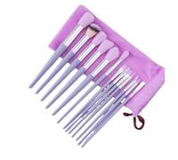 Brochas De Maquillaje Juego De 13 Brochas De Maquillaje De Viaje Portátiles Con Bolsa De Tela For Corrector, Sombra De Ojos, Brocha For El Rostro Pinceles Maquillaje(Purple)
