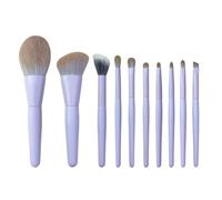 Brochas De Maquillaje Profesional Juego De 10 Brochas Maquillaje Viaje, Tamaño Pequeño, For Rostro Y Ojos, Cerdas Suaves Suaves Pinceles(Purple)