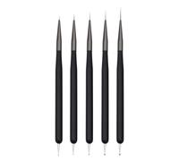 Brochas para uñas, set de 5 brochas de línea para uñas, herramientas de bolígrafo de puntos, set de brochas para diseño artístico de pintura para líneas largas, detalles finos, dibujo preciso. Tamaños