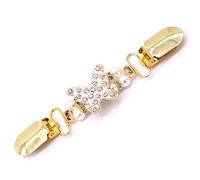 Broche Abrochador Para Chal 2 uds., cárdigan for mujer, Clip for cuello, suéter, pinzas for chal, broches, amuleto de cristal, broche, alfileres, joyería con soporte de Clip de boca de pato(2)