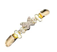 Broche Abrochador Para Chal Hermoso cárdigan con Clip for mujer, suéter, chal, bufanda, Clip, Mini cinturón de cristal for vestido, blusa, cierre lapso for chaquetas, 2 uds.(Butterfly)