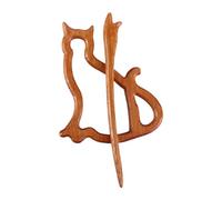 Broche, accesorio de ropa con diseño de corazón y flores de animales, broche de madera con diseño de animales de dibujos animados, divertido chal, bufanda y hebilla, Medium, Bambú