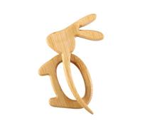 Broche, accesorio de ropa con diseño de corazón y flores de animales, broche de madera con diseño de animales de dibujos animados, divertido chal, bufanda y hebilla, Medium, Bambú
