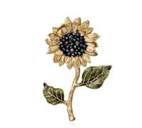 broche, Accesorios de cristal mineral vintage hechos a mano con cuentas la serie Sunflower