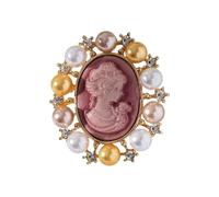Broche Adornado Con Perlas Reales Accesorio De Aleación Para Mujer Pin Con Distintivo a Accesorios Para Collar De Vestido Regalo Marco De Princesa De Camafeo