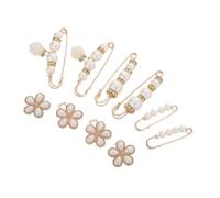 Broche Ajustador de Cinturilla Perlas, 8 Piezas, para Pantalones | Aleación y Perla Sintética, Cierre Pin y Bloqueo, Acabado Discreto y Decorativo