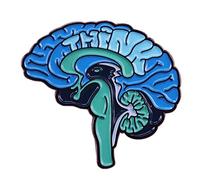 Broche anatómico de cerebro nostálgico de esmalte azul, pin de cuello, divertido diseño de dibujos animados, pines esmaltados, regalos creativos, regalos de cumpleaños, accesorios de fiesta diaria,