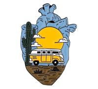 Broche anatómico de costilla con flor de corazón, Klein, Metal no precioso