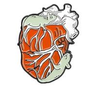 Broche anatómico de costilla con flor de corazón, Klein, Metal no precioso