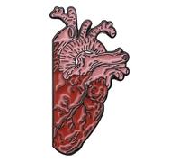 Broche anatómico de costilla con flor de corazón, Klein, Metal no precioso