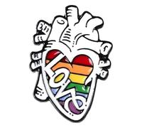 Broche anatómico de costilla con flor de corazón, Klein, Metal no precioso