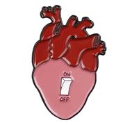 Broche anatómico de costilla con flor de corazón, Klein, Metal no precioso