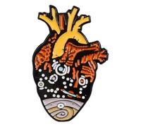 Broche anatómico de costilla con flor de corazón, Klein, Metal no precioso